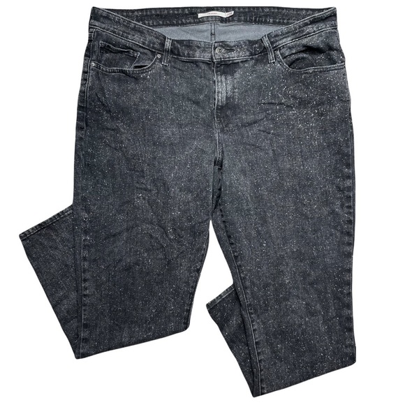 Levi’s 711 Skinny women’s washed black speckled jeans size 20W - Picture 2 of 5